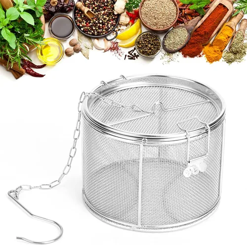Vista 3 de Colador de bolas de té, condimentos de sopa de acero inoxidable, filtro de especias de separación, infusor de bolas de té de malla extrafina para té