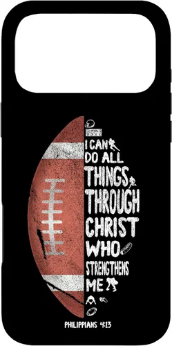 Vista 21 de iPhone 13 I can do all things through Christ Philippians 4:13 - Funda de fútbol