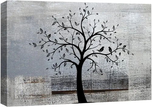 Vista 15 de wall26 - Paisaje rústico de montaña sobre un fondo de madera - Arte en lienzo para el hogar - 12 x 18 pulgadas