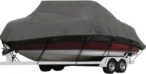 Vista 13 de Cubierta Seamander para lancha, resistente e impermeable para casco en V, de tres cascos, para pesca, esquí, estilo profesional para poca Gris