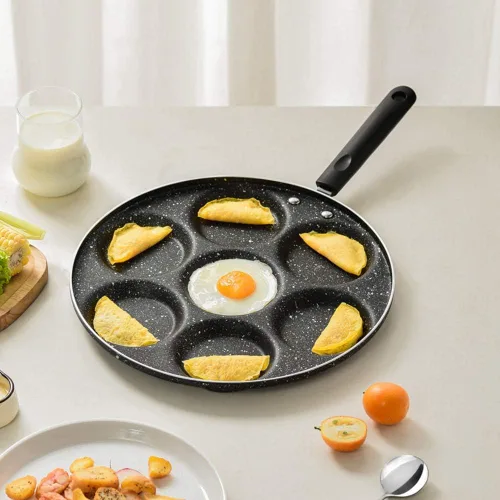 Vista 3 de Ejoyous Sartén de aluminio antiadherente para panqueques de 7 tazas, sartén para tortillas, utensilios de cocina para el hogar con mango ergonómico