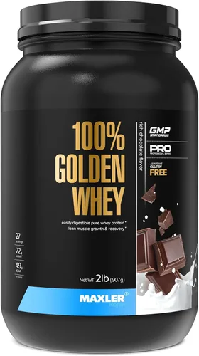 Vista 19 de Maxler Proteína de suero de leche 100% dorada, 0.94 onzas de proteína por porción, proteína de suero en polvo para antes del entrenamiento