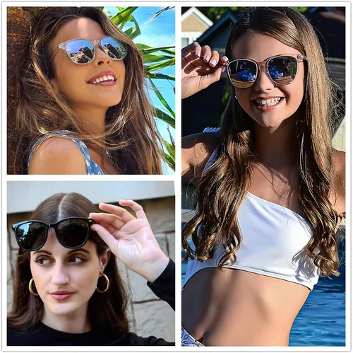Vista 9 de FIMILU Paquete de 2 lentes de sol polarizados para mujer, lentes de protección UV400, montura grande, lentes de moda, elegantes
