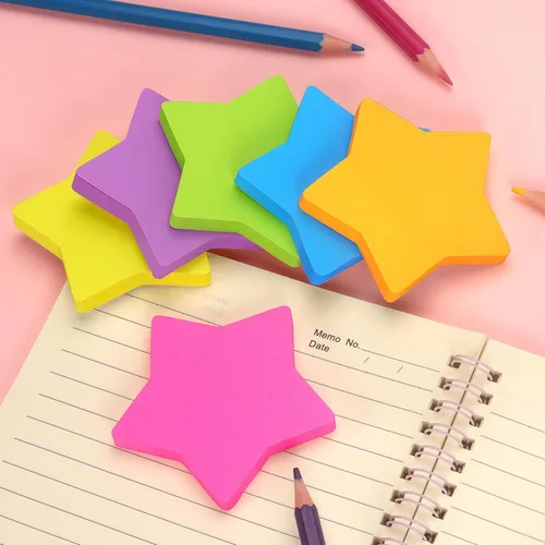 Vista 7 de SIMONA - Notas adhesivas en forma de estrella de 6 colores brillantes, bloc de 75 hojas autoadhesivas (6 blocs)