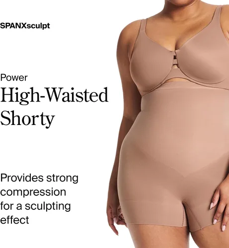 Vista 2 de SPANX SPANXsculpt Seamless Power Short de Cintura Alta - Para Todas las Longitudes de Dobladillo - Faja Moldeadora de Control Central - Ropa