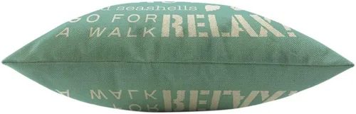 Vista 3 de Mugod Beach Rules - Funda de almohada con texto en inglés "Go for a Walk Relax", estilo pastoral con letras azules y blancas, fundas de almohada