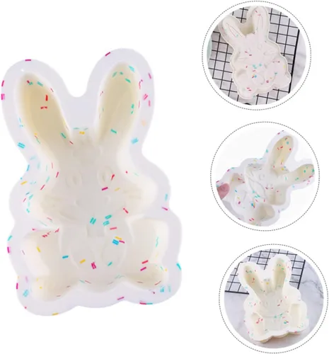 Vista 8 de SHOWERORO Moldes de silicona para pasteles de Pascua, diseño resistente y ligero multiusos