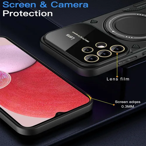 Vista 2 de Funda para Samsung Galaxy A13 5G / A04 / A04S con protector de lente de cámara, protección contra caídas de grado militar a prueba de golpes