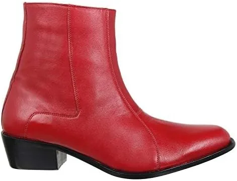 Vista 6 de LIBERTYZENO Botas de vestir retro de tobillo alto para hombre con estampado de serpiente y cuero liso para Navidad