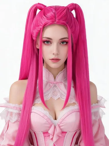 Vista 15 de Peluca negra de doble trenza, pelucas de cosplay de anime para peluca de disfraz de Halloween