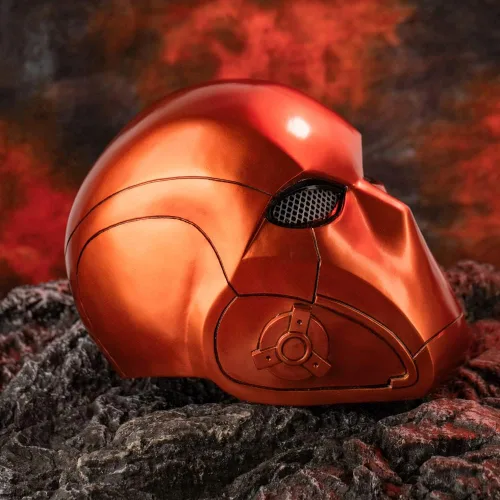 Vista 6 de Casco máscara de Red Hood para adultos XCOSER, accesorio para Halloween o cosplay, Adulto, rosado, (Mordern Version)