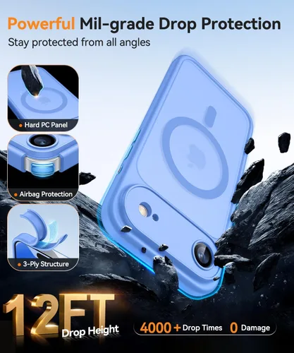 Vista 30 de CANSHN Funda magnética compatible con iPhone Air (6.5 pulgadas), mejorada [protección completa de la cámara] [compatible con Magsafe]