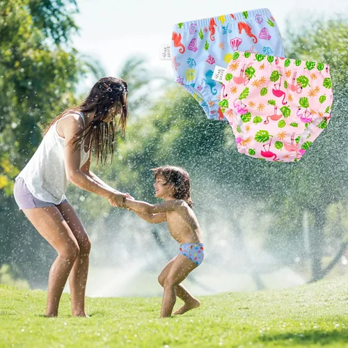 Vista 2 de Max Shape Ropa interior de goma impermeable para niños pequeños, ropa interior de entrenamiento de plástico para niños pequeños, cubierta de goma