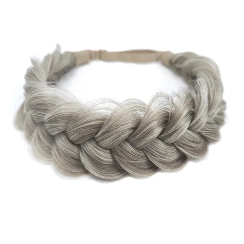 Vista 25 de Diadema Trenzada de 2 Hebras Despeinada Clásica Gruesa Trenzas Anchas Elástica Extensible de Calidad Sintética Diadema Trenzada para Mujeres Niñas