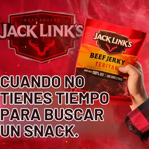 Vista 6 de Jack Link's Carne Seca de Res, Teriyaki, Bolsa Grande de Cecina de Media Libra - Aperitivo de Carne Sabroso, Aperitivos de Proteína Listos