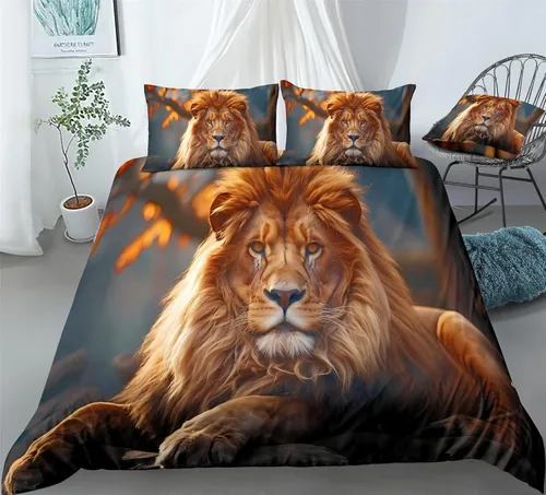 Vista 32 de REALIN Juego de funda de edredón con diseño de Hawthorn 3D, ropa de cama con diseño de bosque japonés, montaña, río, 2/3/4 piezas
