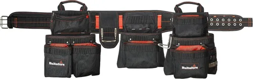 Vista 2 de Hultafors Work Gear HT5652 Professional - Delantal combinado de carpintero, cinturón de herramientas de poliéster balístico resistente, bolsillos