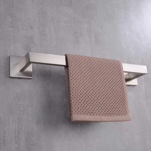 Vista 4 de TASTOS Toallero de 16 pulgadas de níquel cepillado, soporte cuadrado de acero inoxidable para baño, cocina, montado en la pared