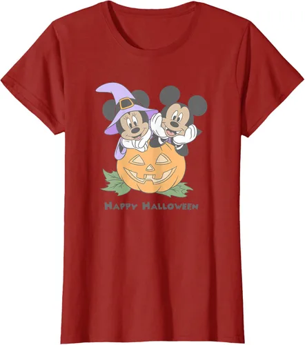 Vista 55 de Disney Mickey and Friends Halloween Pumpkin Mickey & Minnie Camiseta Blanco