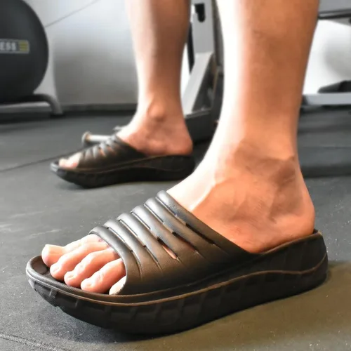 Vista 7 de GPOS Sandalias de recuperación deportiva para hombre, para fascitis plantar, gruesas, acolchadas, ligeras, cómodas, ortopédicas