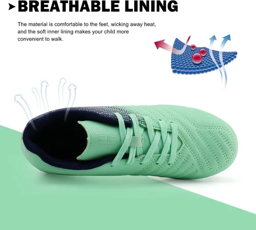 Vista 4 de Brooman - Zapatos deportivos con tacos para niños y niñas, zapatos de fútbol para usar al aire libre