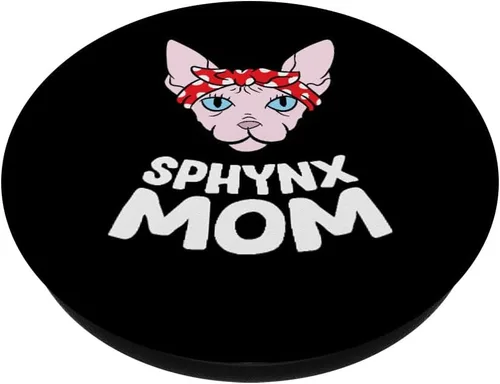 Vista 2 de Funny Sphynx Kitten Mom Mujeres Sphynx Mamá Sphynx Cat PopSockets PopSockets PopGrip: agarre intercambiable para teléfonos y tabletas