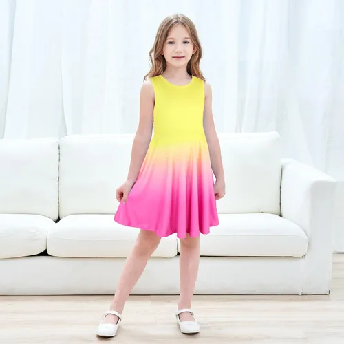 Vista 2 de Jeskids - Vestido de unicornio sin mangas para niñas.