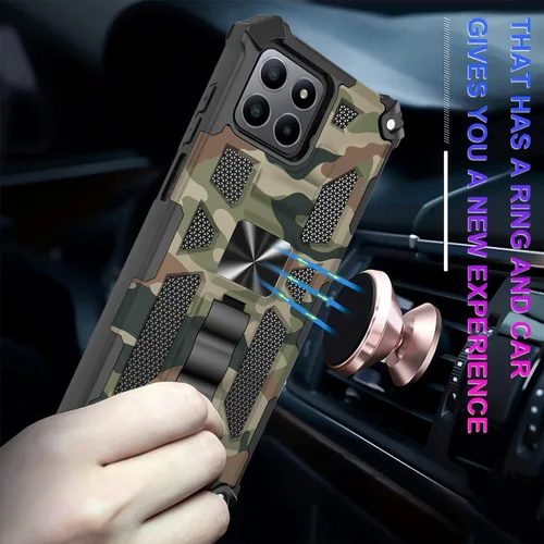 Vista 3 de Funda para Boost Mobile Celero 5G Plus (solo versión Plus), con 2 protectores de pantalla, grado militar, función atril con soporte magnético