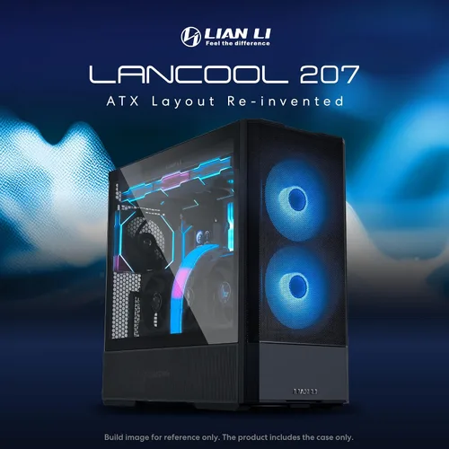 Vista 2 de Lian Li Lancool 207 Compact ATX RGB Carcasa de Computadora para Juegos, Chasis de Torre con Paneles de Malla Optimizados para el Flujo de Aire