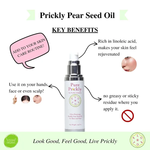 Vista 3 de Prickly Company Aceite de semilla de tuna pura tuna – 100% orgánico, prensado en frío, botella de bomba ultra premium. Di adiós a la piel seca