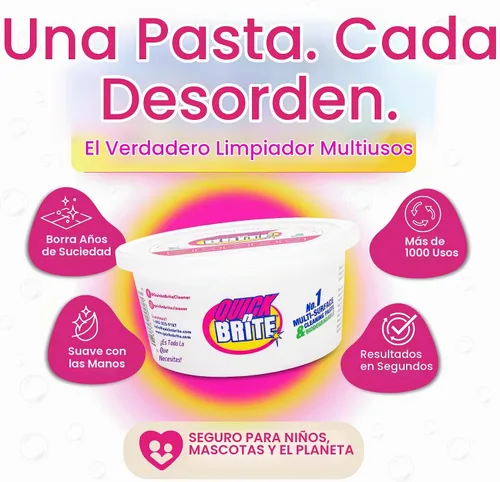 Vista 2 de Quick 'n Brite Pasta de limpieza multiusos, verdadero limpiador multiusos, concentrado, 12 onzas