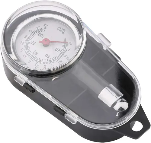 Vista 4 de Medidor de presión de neumáticos de 100 PSI con válvula de retención integrada, medidor de inflado de neumáticos de alta resistencia preciso