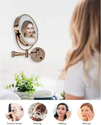 Vista 5 de OVENTE Espejo de baño de montaje en pared, latón antiguo MPWD3185AB1X7X Bronce antiguo