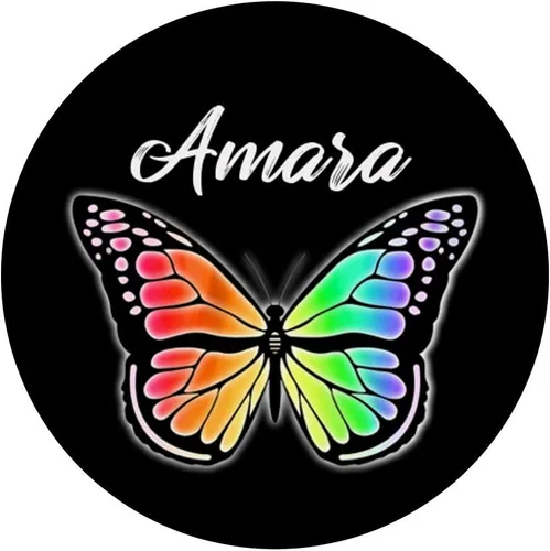 Vista 3 de Amara Gift Butterfly Rainbow Acuarela Nombre Amara PopSockets PopGrip: Agarre intercambiable para teléfonos y tabletas