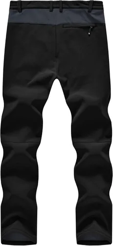 Vista 3 de YSENTO Pantalones de esquí con forro polar para hombre, impermeables, con aislamiento softshell, pantalones cargo para senderismo
