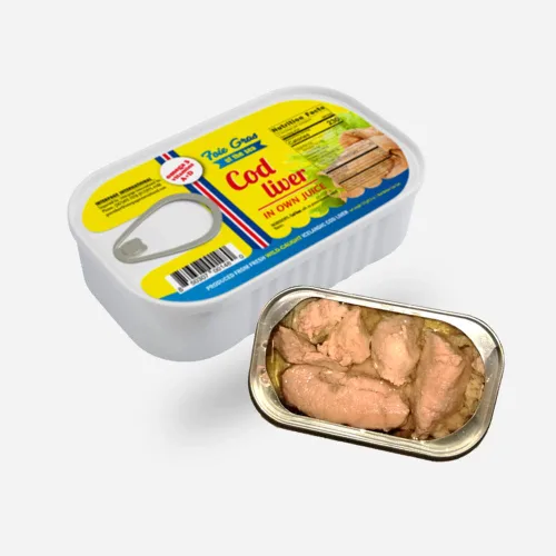 Vista 4 de Foie Gras of the Sea Hígado de bacalao enlatado (Foie de Morue) en aceite propio, 4.3 onzas (paquete de 3), hígado de bacalao islandés capturado