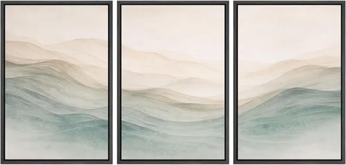 Vista 95 de SIGNWIN Lienzo enmarcado para pared, juego de arte sereno de pantanos con humedales verdes e ilustraciones de agua tranquila, arte moderno