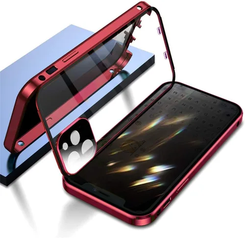 Vista 12 de Funda antiespía doble con bloqueo de seguridad para iPhone 11 Pro, carcasa de aluminio con protector de pantalla para lente de cámara, protección