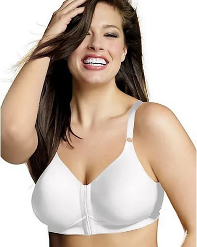 Vista 2 de Playtex Brasier de cobertura completa sin aros con cierre frontal y elegante de 18 horas para mujer, US4930 Negro