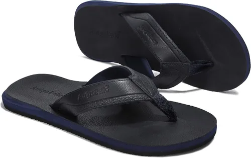 Vista 4 de AX BOXING - Chancletas de cuero para hombre, sandalias tipo pata de gallo, casuales y cómodas