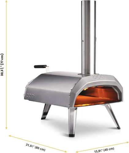 Vista 2 de Ooni Karu 12 - Horno de pizza al aire libre multi-combustible – Pizzas de 30 cm en 60 segundos - Horno de pizza portátil de leña y gas con piedra