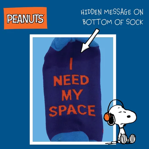 Vista 5 de Concept One Calcetines unisex para adultos Peanuts Snoopy Astronaut, azul, talla única de EE. UU, Azul Patchwork, talla única