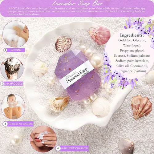 Vista 3 de Cestas de regalo para mujeres con diseño de lavanda, regalos para mujeres después de la cirugía, regalos para el cuidado del cáncer, regalos