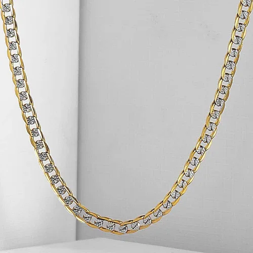 Vista 3 de Trendsmax Collar de cadena de eslabones cubanos de 0.157 in para hombre y mujer, color dorado y plateado, regalo de 18 a 30 pulgadas