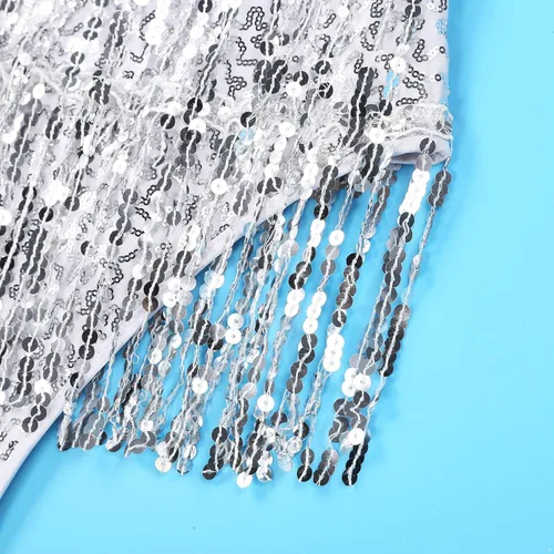 Vista 6 de winying Leotardo de baile de jazz latino con borlas de lentejuelas brillantes para mujer