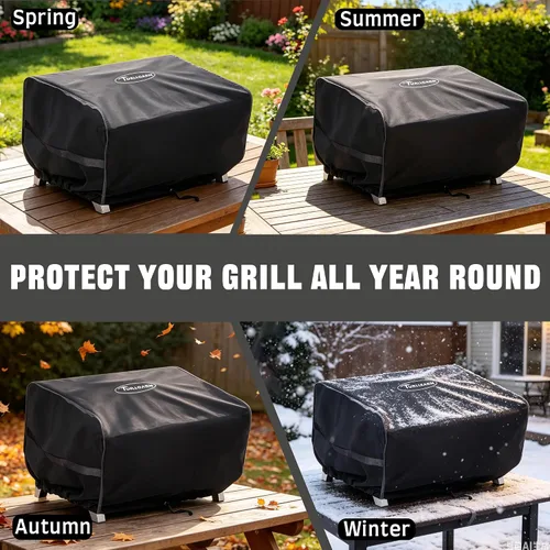 Vista 5 de Cubierta de parrilla resistente para parrilla Cuisinart y Royal Gourmet, protector impermeable para mesas de 24 pulgadas, se adapta a Blackstone