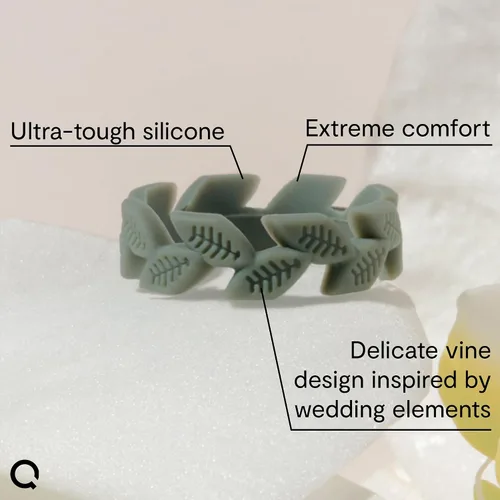 Vista 3 de QALO Anillo de silicona para mujer, anillos de boda transpirables y duraderos, anillos de compromiso de ajuste cómodo