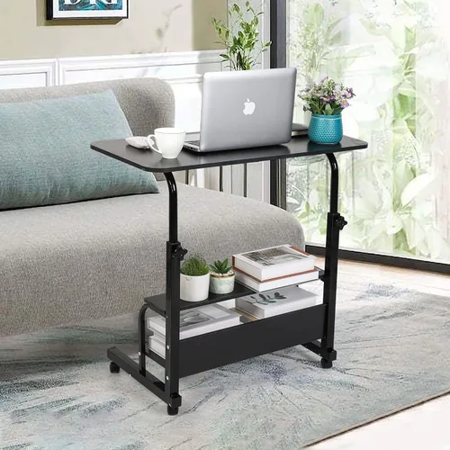 Vista 7 de Escritorio universal movible mesa para espacios pequeños almacenamiento conveniente escritorio portátil computadora escritorio ajustable casa