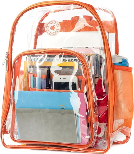 Vista 12 de K-Cliffs Large Transparent Backpack Clear Heavy Duty School Bag Durable Student Bookbag See Through Vinyl Daypack Workbag