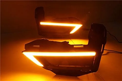 Vista 6 de 1 juego de luces LED DRL de repuesto para Nissan X-Trail 2017 2018 LED diurna luz antiniebla señal de giro (luz blanca a amarilla)